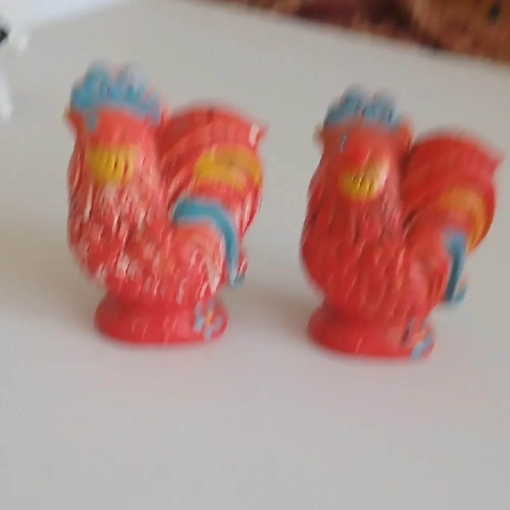 Vintage Farm Animal Salt and Pepper Shakers - Red, White, Black